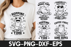 Funny Frog SVG | Cute Frog Quotes PNG DXF EPS SVG Product Image 1