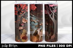 3D Autumn Woodlands Tumbler Sublimation Wrap Design Product Image 1