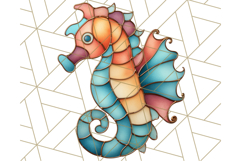 Stained Glass Sea Creatures PNG Clipart, Ocean Fantasy Product Image 5