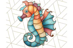 Stained Glass Sea Creatures PNG Clipart, Ocean Fantasy Product Image 5