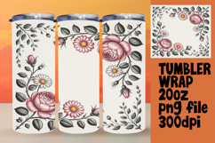 20oz Tumbler Wrap for DIY , Flowers Product Image 1