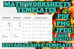 Editable Multiplication and division Math template 4 Product Image 3