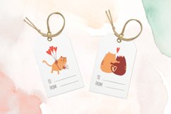 Printable Valentine gift tags with cute cats PNG, EPS Product Image 3