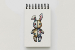 Stitched Rabbit Doll Button Eyes Halloween Voodoo PNG Cute Product Image 5