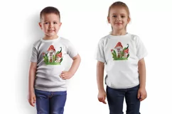 Watercolor Mushroom Houses Sublimation Printing Product Image 3