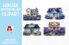 4 Cozy Watercolor House Clipart Product Image 1