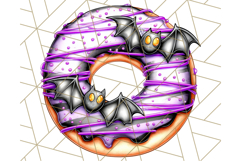 Halloween Donut Clipart PNG, Cute Spooky Doughnut Art Product Image 5