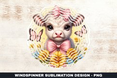 Highland Cow Wind Spinner Sublimation Design Product Image 1