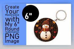 Chic Round Design Keychain Artwork , Snowman Product Image 1