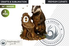 Fantasy clipart Magical Forest Village PNG for scrapbooking Product Image 1