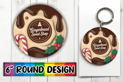 Blissful Keychain Round PNG Style, Holiday Product Image 1