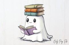 Bookish Ghost Sublimation Clipart, Sublimation PNG Product Image 1