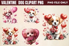 Valentine Dog Clipart PNG Product Image 1