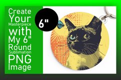 Playful Feline Art: Round &amp; Keychain Fun Product Image 1