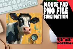 Adorable Farm Cow Mouse Pad PNG Product Image 1