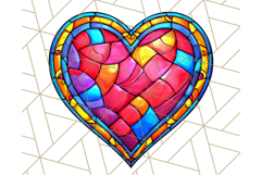 Stained Glass Hearts and Butterflies Clipart PNG Product Image 5