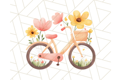 Pastel Watercolor Spring Clipart, Cheerful Floral Png Design Product Image 5
