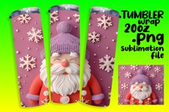 Holiday 3D Santa Claus Tumbler Wrap for Sublimation 20oz Product Image 1