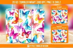 3D Cute Butterfly Tumbler Wrap Designs, Sublimation Wrap Product Image 1