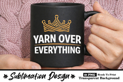 Yarn Over Everything Funny Crochet Mug Design with Yarn Crow Product Image 1