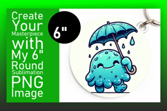 Charming Round Design Keychain PNG , Monster Product Image 1