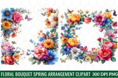 Floral bouquet spring Clipart, Watercolor Floral Clipart Product Image 1