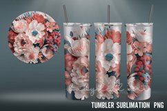 3D Colorful Flowers Tumbler Sublimation PNG Product Image 6