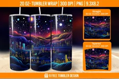 Northern Lights Tumbler Wrap Designs, Sublimation Wrap Product Image 1