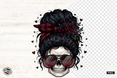 Messy Bun Skull Mom PNG Product Image 1
