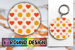 Radiant Sublimation Circle Ornaments PNG, Valentine's Patter Product Image 1