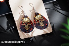 Stained Glass Halloween Skull Earring Design Product Image 1