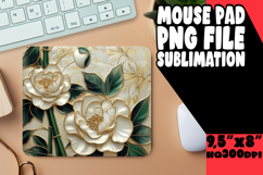 BLISSFUL DESK PAD ARTISTIC PNG, 3D Flower Product Image 1