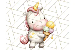 Cute Dessert Unicorn PNG Clipart with Cupcakes & Candies Product Image 5