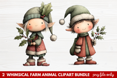 Whimsical Farm Animal Clipart | Cute Farm Animals PNG Set Product Image 1