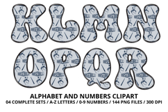 Baseball Sport Alphabet png clipart, baseball letters doodle Product Image 3