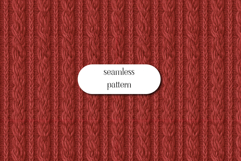 Red Knit Cable Seamless Pattern | Cozy Sweater Texture Product Image 1