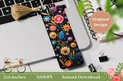3D Flowers Bookmark Template, Floral Bookmark Printable Product Image 1
