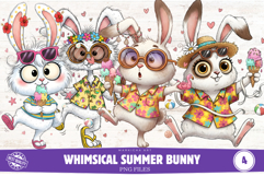 Whimsical Summer Bunny Clipart Product Image 1
