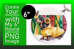 Artistic Circle PNG Coaster Design , Cute Dog Product Image 1