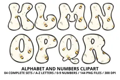 Honey bee Alphabet png clipart, honey bee letters doodle Product Image 3