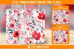 Valentine Rose Tumbler Wrap Designs, Sublimation Wrap Product Image 1