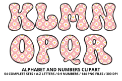 Retro Groovy Alphabert PNG 70s Numbers &amp; Letters 300 DPI Product Image 3