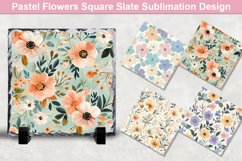 Pastel Flowers Square Sublimation Slate Designs Product Image 1