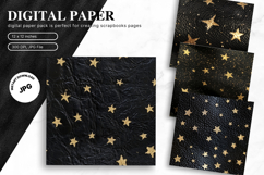 Moon Star Cloud Watercolor Background Digital Paper Pattern Product Image 1