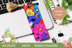Colorful Flowers Bookmark Print, Floral Bookmark Printable Product Image 1
