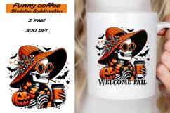 Funny Coffee Skeleton saying Sublimation PNG. Product Image 1