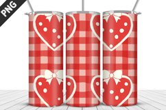 Red Plaid Tumbler Design | Valentine&#039;s Day Tumbler Wrap Product Image 2