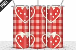 Red Plaid Tumbler Design | Valentine's Day Tumbler Wrap Product Image 2