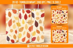 Autumn Flower Tumbler Wrap Designs, Sublimation Wrap Product Image 1