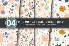 Cute Minimal Pastel Digital Paper Product Image 1